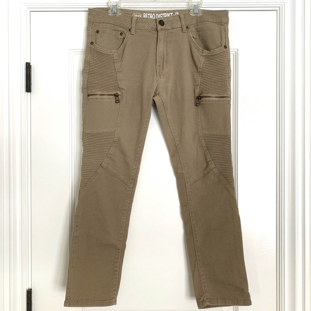 Retro Distrikt Moto Zipper Stretch Jeans 34/30
